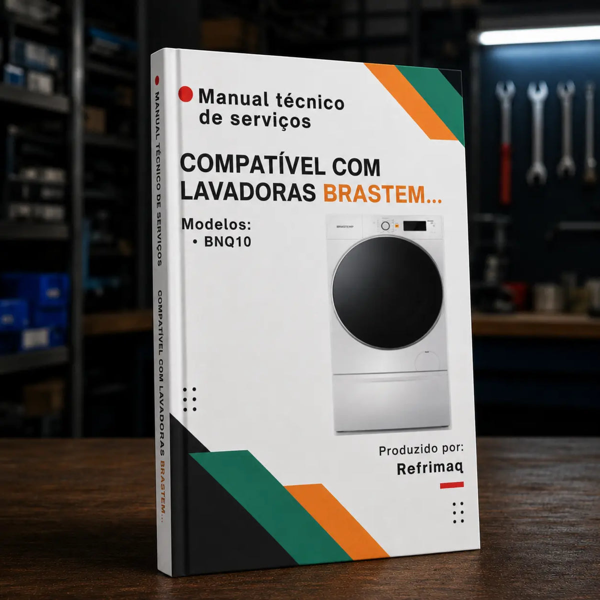 Capa do Manual Técnico de Serviços — Brastemp BNQ10 (Lava e Seca) — arquivo digital em PDF — modelos BNQ10